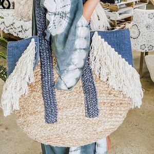 Dutch denim jute tote by Amarica and Beyond BN